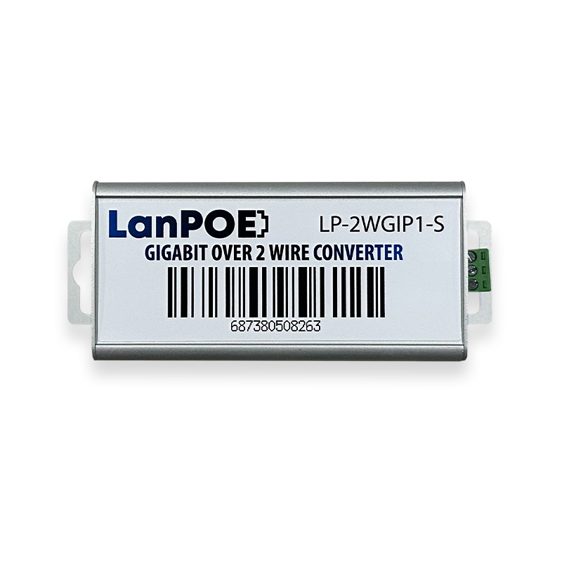 LanPoE gigabit 2 wire converter top side