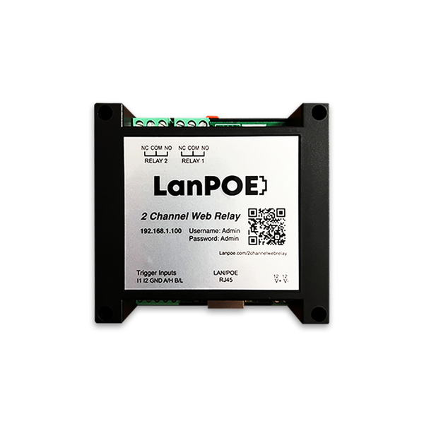 LanPoE 2 channel web relay top side